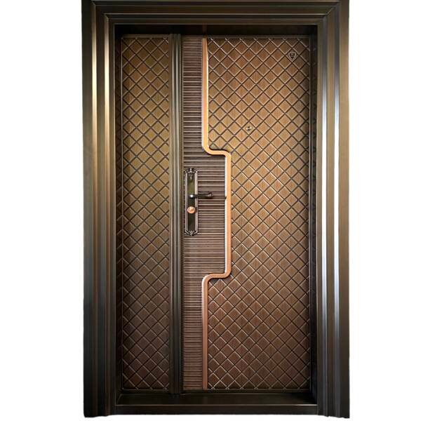 DGC101 – Designer Bronze-Finish Steel Door with Diamond Quilted Texture & Peephole
