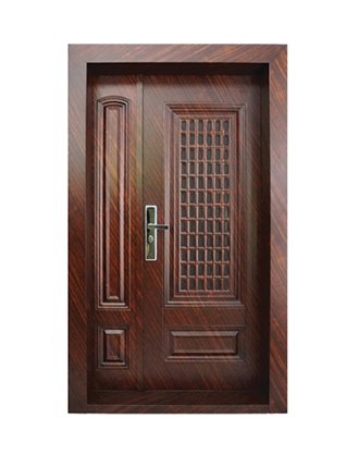 DG704 MS – Modern Steel Door with Elegant Grill Panel