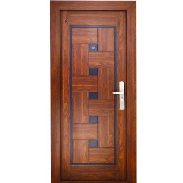 DG701 – Royal Series Single Panel Steel Door with Modern Geometric Design