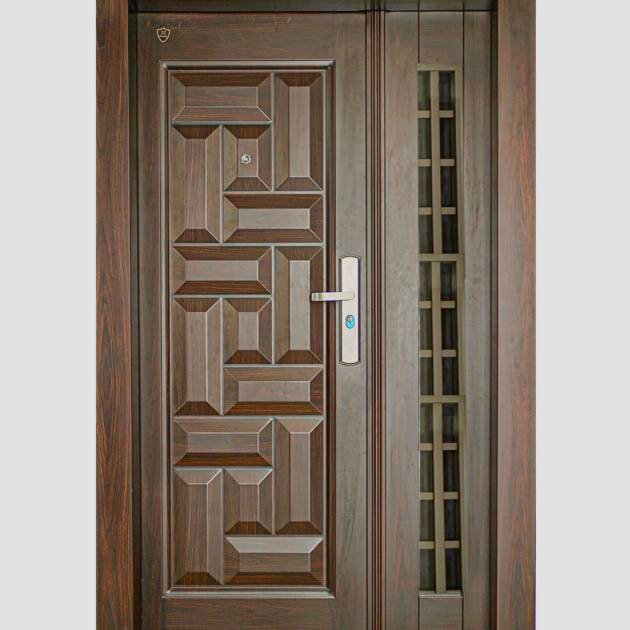 DG702 SG – Designer Steel Main Door with Side Grill for Enhanced Ventilation & Security